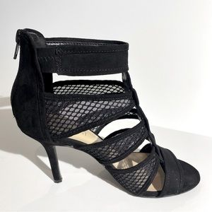 Nine West mesh and velvet strap booties